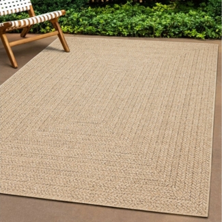 the carpet Teppich Kansas, rechteckig, Höhe: 1 mm, moderner robuster In und Outdoor Teppich Jute Look