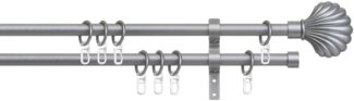 indeko Gardinenstange Volterra, Ø 16 mm, 2-läufig, Fixmaß, verschraubt, Stahl, Komplett-Set inkl. Ringen und Montagematerial