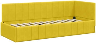 vidaXL Eckbettgestell mit Kopfteil Gelb 80 x 200 cm Samt 42016293