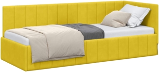 vidaXL Eckbettgestell mit Kopfteil Gelb 80 cm x 200 cm Samt 42016293