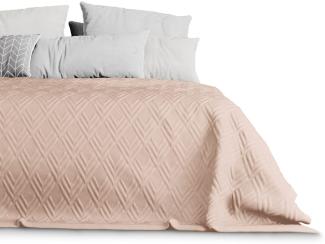 AmeliaHome Tagesdecke 170x270 cm Bettüberwürf zweiseitig Ultrasonic Steppung Polyester Ophelia Puderrosa