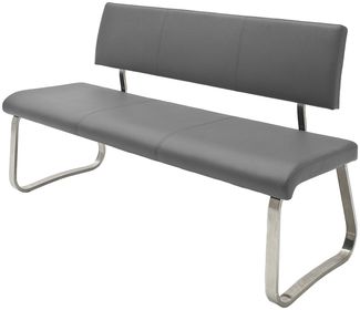 Sitzbank >Muvo I< in grau aus Metall - 155 x 86 x 59 cm (BxHxT)