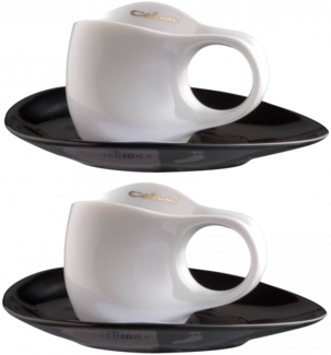 2er Set Colani Espressotasse mit Untertasse Weiß 0,04l
