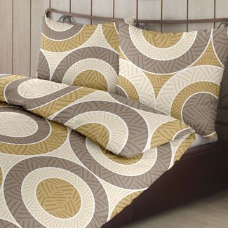 TRAUMSCHLAF Bettwäsche Kreise, Biber, 2 teilig, Biberbettwäsche weich und kuschelig