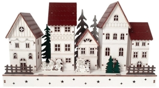 HTI-Living Weihnachtsszene LED Weihnachtsdeko Winterstraße, Leuchtdeko batteriebetrieben