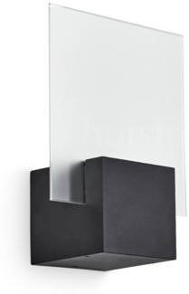 hofstein Außen-Wandleuchte moderne Wandlampe aus Metall/Glas in Schwarz/Milchglas, LED fest integriert, 3000 Kelvin, Wandleuchte mit Up&Down-Effekt, LED 6 Watt, 500 Lumen, IP44