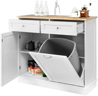 KOMFOTTEU Sideboard Küchenschrank, mit großer Arbeitsplatte & 2 Schubladen