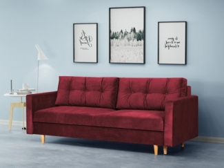 Beautysofa Schlafsofa Sigurd, mit Schlaffunktion und Bettkasten, Polstersofa aus Velours, Sofa im skandinavischen Stil