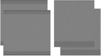 DDDDD Geschirrtuch Akira, aus reiner Baumwolle, (Set, 4-tlg), Combiset: 2 Küchentücher ca. 50x55 cm & 2 Geschirrtücher ca. 60x65 cm