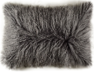 KUHFELL online & NOMAD Dekokissen Echtes Tibet Lammfell Kissenbezug Grau Schwarz Braun Beige oder Weiß