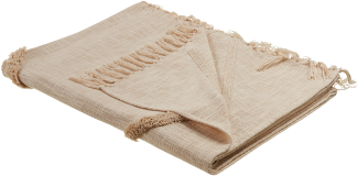 Kuscheldecke JAUNPUR Baumwolle 130 x 180 cm Beige