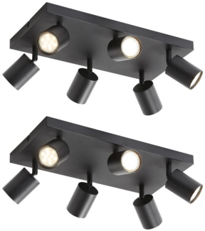 Nettlife Deckenstrahler Deckenstrahler Weiß GU10 4/6 Flammig, 330° Schwenkbar, LED wechselbar, für Wohnzimmer Schlafzimmer Küche Flur