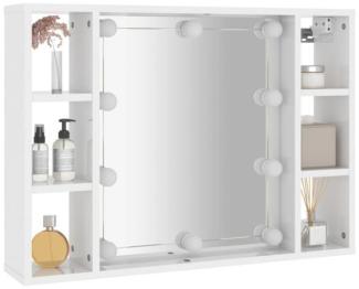 vidaXL Spiegelschrank mit LED Hochglanz-Weiß 76x15x55 cm 808861