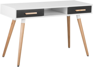 Schreibtisch weiß / grau 120x45 cm 2 Schubladen FRISCO