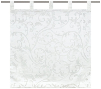 Joyswahl Raffrollo Rankenmuster des Ausbrenner, mit Schlaufen, Gardinenstange, freihängend, Voile Ausbrenner Schlaufenrollo