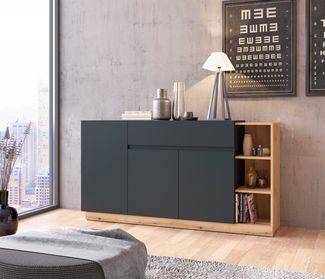 Kommode Bristol Sideboard 163x40x86cm Farbe: grau