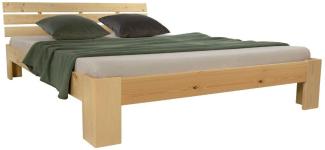 Doppelbett Holzbett Futonbett 160x200 natur Kiefer Bett Bettgestell Massivholz