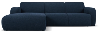 Micadoni Boucle Ecksofa Molino 4-Sitzer Links Boucle Dunkelblau