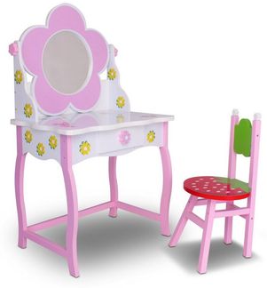 habeig Schminktisch Kinderschminktisch Kindertisch Prinzessin Frisiertisch Kinder, splitterfrei