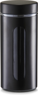ZELLER 19796 Vorratsglas 1200 ml mit Metallmantel SCHWARZ, pulverbeschichtet