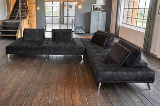 KAWOLA Sofa WIOLO Ecksofa velvet anthrazit 80 x 240 x 350 cm