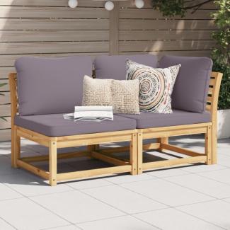 vidaXL 2-tlg. Garten-Lounge-Set mit Kissen Massivholz Akazie 366498