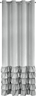 Vorhang DANI mit Rüsche Velours Samtvorhänge silber 140x250 cm Ösen