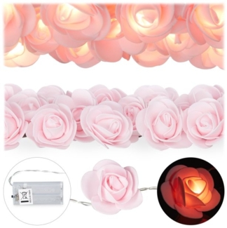 2x Rosen Lichterkette rosa 10030108