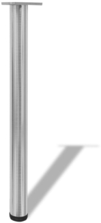 4x höhenverstellbares Tischbein gebürstetes Nickel 710 mm 242145