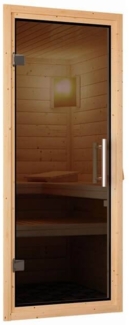 Karibu Sauna Innenkabine Malin Innensauna 3 Sitzbänke aus Holz Saunakabine mit 68 mm Wandstärke Dampfsauna mit Montagematerial