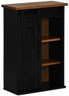 vidaXL Hängeschrank HALDEN mit Schiebetür Schwarz 49x22,5x70 cm Kiefer 4018440