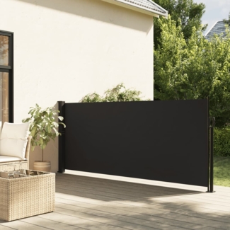 vidaXL Seitenmarkise Ausziehbar Schwarz 140x600 cm 4004504