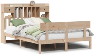 vidaXL Massivholzbett mit Regal ohne Matratze 140x200 cm Kiefernholz 3321834