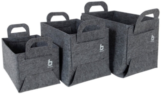 Bo-Camp Hängeregal Camping Filzkorb 3er Set Barnsburry, Faltkorb Organizer Aufbewahrungsbox