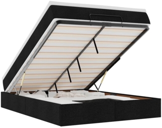 vidaXL Ottoman-Bett mit Matratze Schwarz 140x200 cm Stoff 3311115