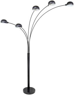 Stehlampe Wohnzimmer Stehleuchte Metall schwarz Marmor 5 Flammig 58228NB