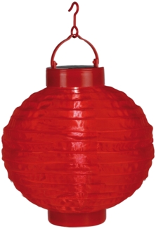Star Trading LED Solar-Lampion ,Festival', Dämmerungssensor, outdoor, 22cm, rot