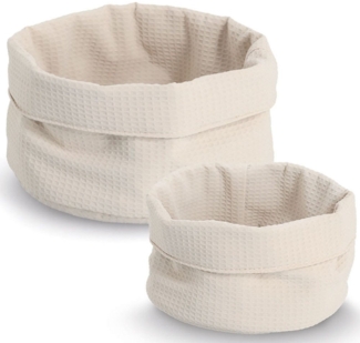 Zeller Present Aufbewahrungskorb Waffelpiqué 2-tlg. (Set, 2 St), hochwertiges Waffelpiqué, Rand krempelbar