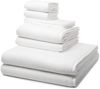 Ross Sensual Skin 8 tlg. Frottier-Set - 2 X Handtuch (50 X 100cm), 2 X Duschtuch (75 X 140cm), 2 X Gästetuch (30 X 50cm), 2 X Waschhandschuh (16 X 22cm) - 500 g/m2 - Weiß