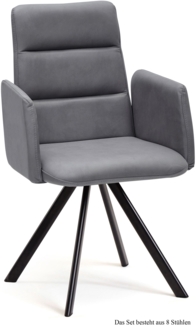 Armlehnstuhl drehbar (8er-Set) Desta 52 x 92 x 60 Schwarz/Grau