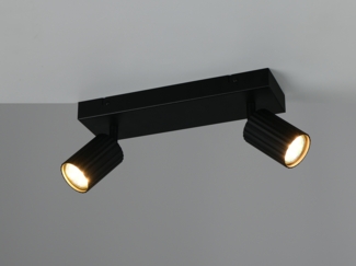 Deckenstrahler SOKA 2-flammig aus Metall Schwarz, Breite 30cm