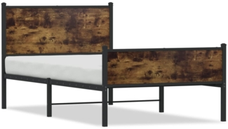 vidaXL Metallbett ohne Matratze Räuchereiche 100x200 cm 4007845