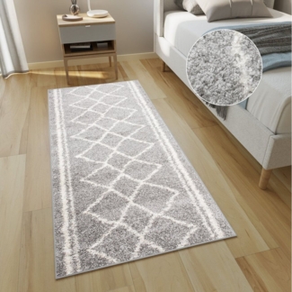 Tapiso Hochflor-Läufer DELHI, rechteckig, Höhe: 30 mm, Langflor Shaggy Modern Design Flauschig Wohnzimmer Schlafzimmer