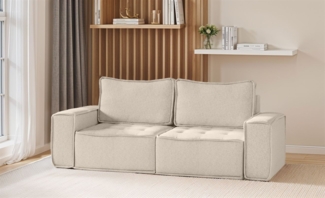 Sofa Modulsofa 2-teilig SANDE 2-Sitzer Stoff Alpine Beige