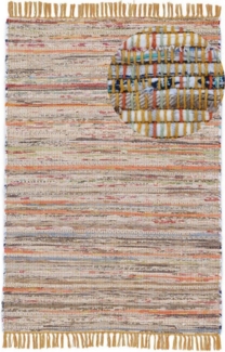 carpetfine Teppich Kelim Chindi, Wendeteppich, rechteckig, Höhe: 6 mm, handgewebt, Fleckerlteppich mit Fransen, auch vielen in Läufergrößen