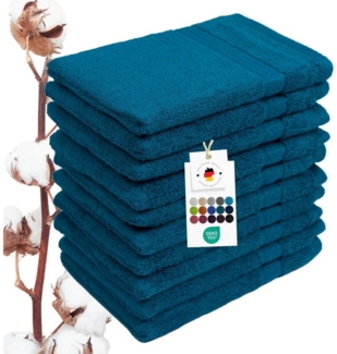 Carpe Sonno Waschhandschuh Waschlappen 10er Set Baumwolle Frottee Gesicht Körper Weich Saugstark, Frottier (Spar-Set, 10-St), 500 g/m² Handwaschlappen mit Aufhängeschlaufe Erwachsene Kinder Baby