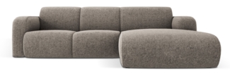 Micadoni Boucle Ecksofa Molino 4-Sitzer Rechts Chenille Grau