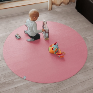 Runde Krabbelmatte SanoSoft "made in Germany" - Öko-Tex 100 Rosa 180 cm