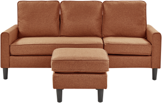 3-Sitzer Sofa goldbraun mit Ottomane AVESTA