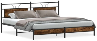 vidaXL Metallbett ohne Matratze Räuchereiche 200x200 cm 3325108